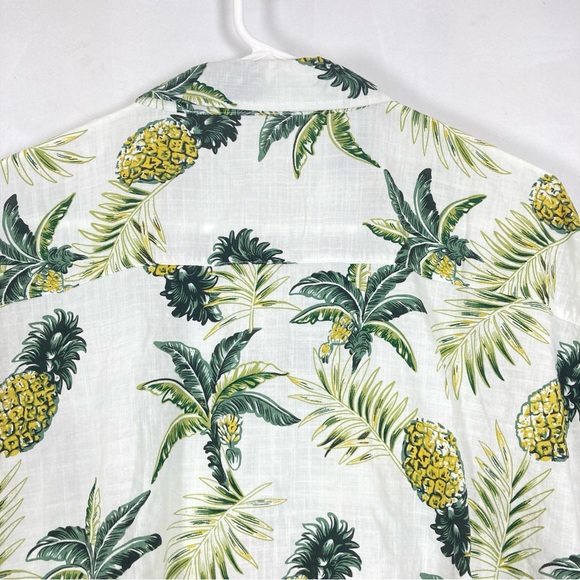 JOGAL Shirt Mens XXL Short Sleeve Button Up Pineapple Tropical Green Palm - Picture 11 of 15